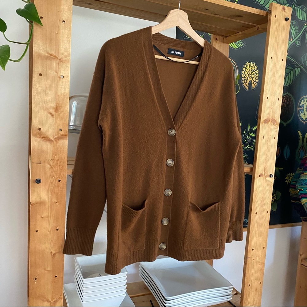 NAADAM Brown Women's Cardigan Sweater - Picture 4 of 14